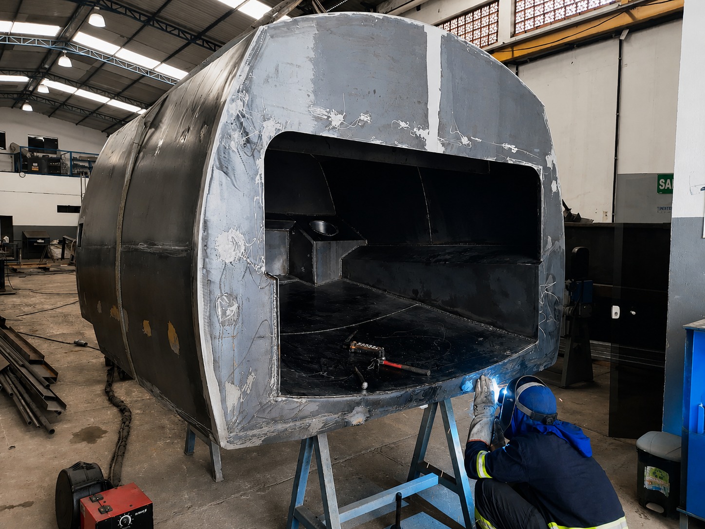 Escada industrial metálica fabricada pela Priore Metalurgia